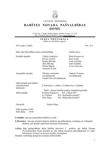 BABÄªTES NOVADA PAÅ VALDÄªBAS DOME - BabÄ«tes novads