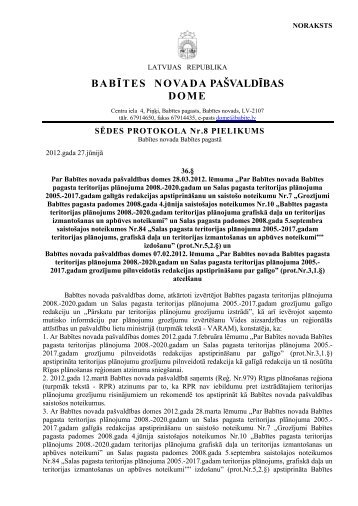 B A B Äª T E S  N O VA D A PAÅ VALDÄªBAS DOME - BabÄ«tes novads