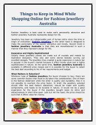 Things to Keep in Mind While Shopping Online for Fashion Jewellery Australia