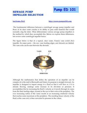 sewage pump impeller selection - Pump Ed 101