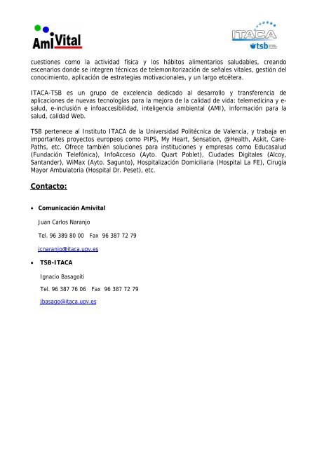 Nota de Prensa - TSB - UPV