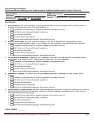 The University of Tennessee Performance Review Summary Form ...