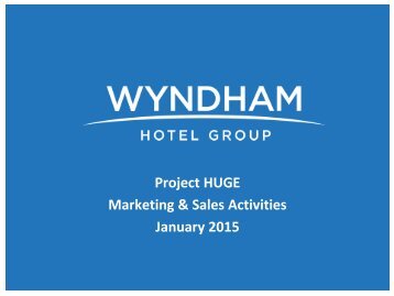 Project HUGE Marketing & Sales Activities January 2015