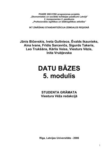 5. modulis OpenOffice.org Base - Odo