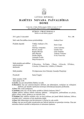 BABÄªTES NOVADA PAÅ VALDÄªBAS DOME - BabÄ«tes novads