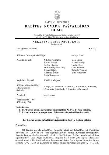 BABÄªTES NOVADA PAÅ VALDÄªBAS DOME - BabÄ«tes novads