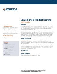 SecureSphere Product Training - Imperva