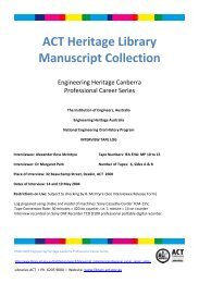ACT Heritage Library Manuscript Collection - Libraries ACT