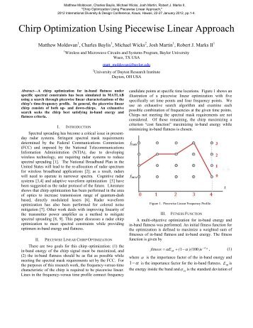 Chirp Optimization Using Piecewise Linear ... - Robert Marks.org