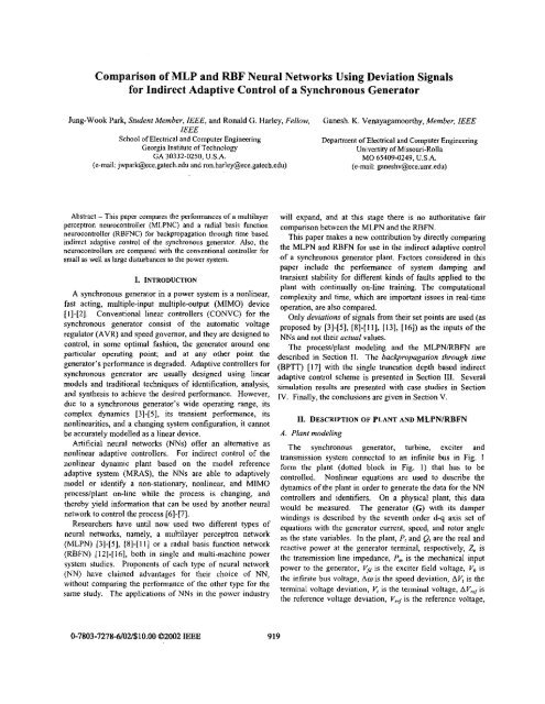 Comparison of MLP and RBF neural networks using deviation ... - rtpis
