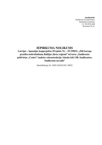 IEPIRKUMA NOLIKUMS - Saulkrasti