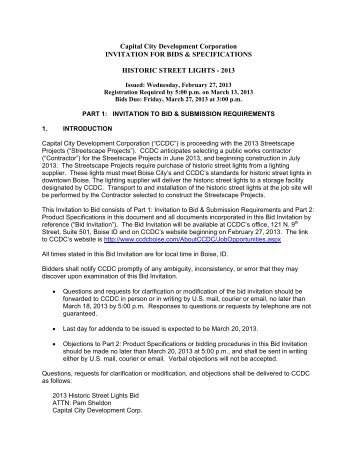 Invitation to Bid & Submission Requirements - Capital City ...