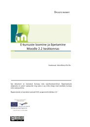 E-kursuste loomine ja Ãµpetamine Moodle 2.2 keskkonnas