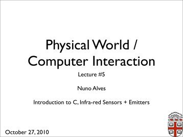 Lecture 05 Slides - Introduction to Arduino C - part 1 - Nuno Alves