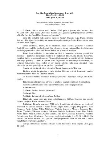 Tiesas sÄdes stenogramma - Satversmes tiesa