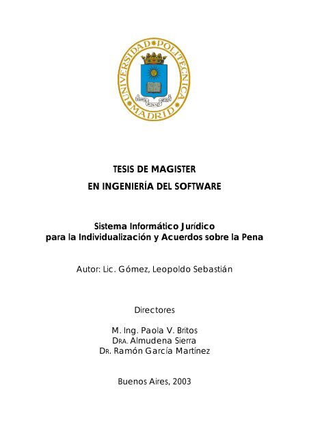 TESIS DE MAGISTER EN INGENIERÃA DEL SOFTWARE - Iidia.com.ar