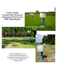 North Carolina Ground Water Resources Monitoring Well Network