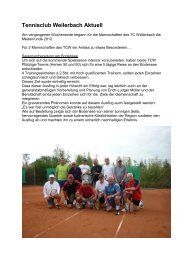 Spielbericht 1. Spieltag 2012 - 1. Tennisclub Weilerbach 1976 e.V.