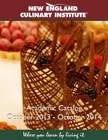 Academic Catalog - New England Culinary Institute