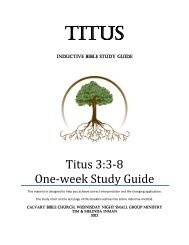 Titus 3:3-8 One-week Study Guide - Calvary Bible Church