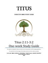 Titus 2:11-3:2 One-week Study Guide - Calvary Bible Church