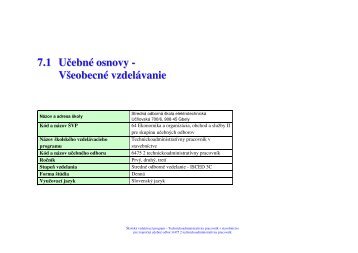 Všeobecné vzdelávanie - Stredná odborná škola elektrotechnická