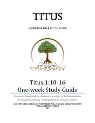 Titus 1:10-16 One-week Study Guide - Calvary Bible Church