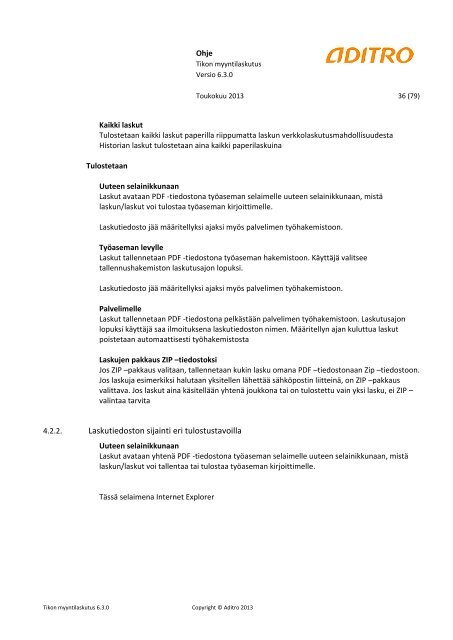 Tikon web-myyntilaskutus 6.3.0 kÃ¤yttÃ¶ohje (pdf)