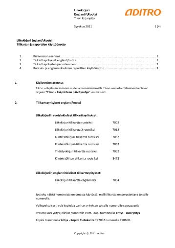 Tilikartan ja raporttien kÃ¤yttÃ¶Ã¶notto kieliversiot (pdf)