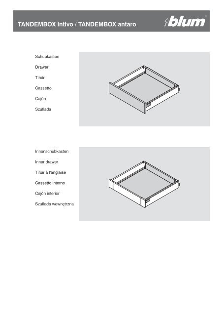 TANDEMBOX intivo / TANDEMBOX antaro - iFORM