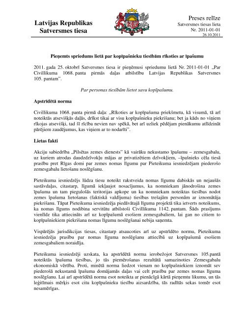 RelÄ«ze par spriedumu - Satversmes tiesa