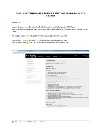 CARA UPDATE FIRMWARE + PAIRING & RESET WIFI APPS GOPRO   HERO4
