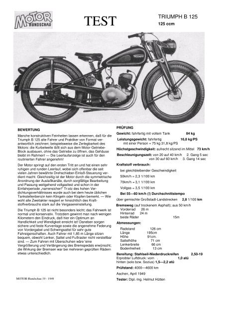 Testbericht B 125 - TWN Zweirad IG