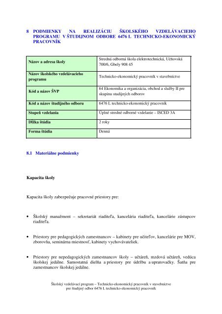 záver - Stredná odborná škola elektrotechnická