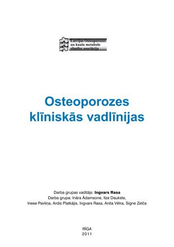 Osteoporozes klÄ«niskÄs vadlÄ«nijas - NacionÄlais veselÄ«bas dienests