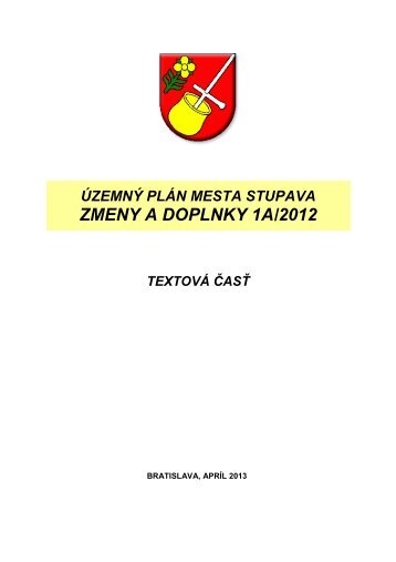 ZMENY A DOPLNKY 1A/2012 - Mesto Stupava