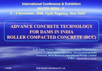 advance concrete technology for dams in india ... - KW Conferences