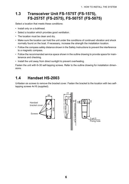 FS1575_2575_5075 Installation Manual E1 6-15-2012 - Furuno USA