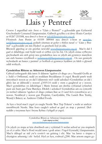 Llais y Pentref - Llanpumsaint Community Information Exchange