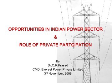 Opportunities in Indian Power Sector & Role of ... - KW Conferences