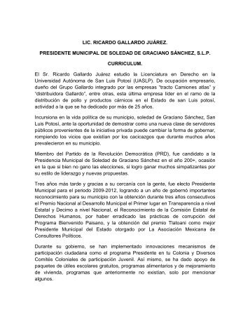 LIC. RICARDO GALLARDO JUÃREZ. PRESIDENTE ... - Cefim