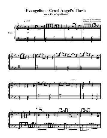 Cruel angel thesis piano sheet music