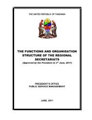 the functions and organisation structure of the regional secretariats