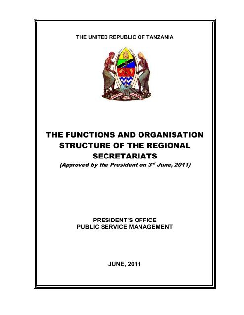 the functions and organisation structure of the regional secretariats
