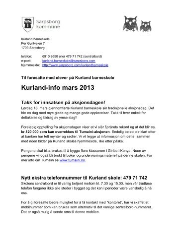 Kurland-info mars 2013 - Sarpsborg kommune