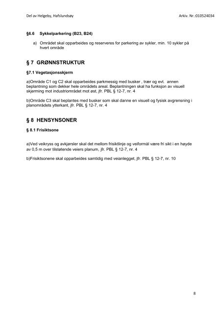 Reguleringsbestemmelser - Sarpsborg kommune