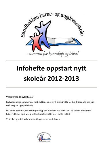 Infohefte skolestart 2012/2013 - Sarpsborg kommune