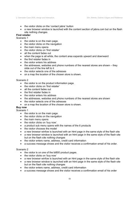 7 Table of content for the appendix