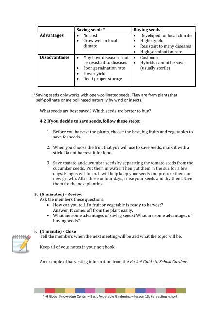 Lesson 13 â Harvesting Produce - 4-H Africa Knowledge Center.