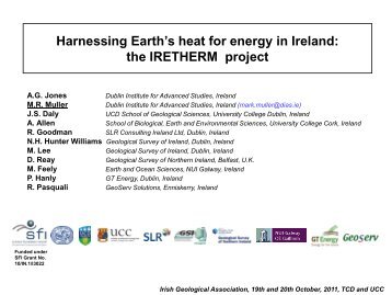 Harnessing Earth's heat for energy in Ireland: the IRETHERM project